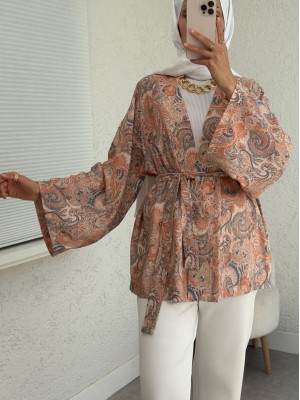 Ethnic Patterned Laced Kimono -Puppies mouth