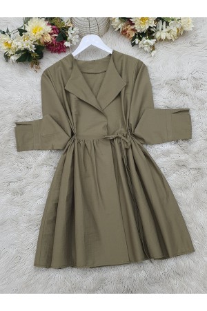 Yan Bağcıklı Kol Manşeti Yırtmaçlı Kimono -Kamuflaj