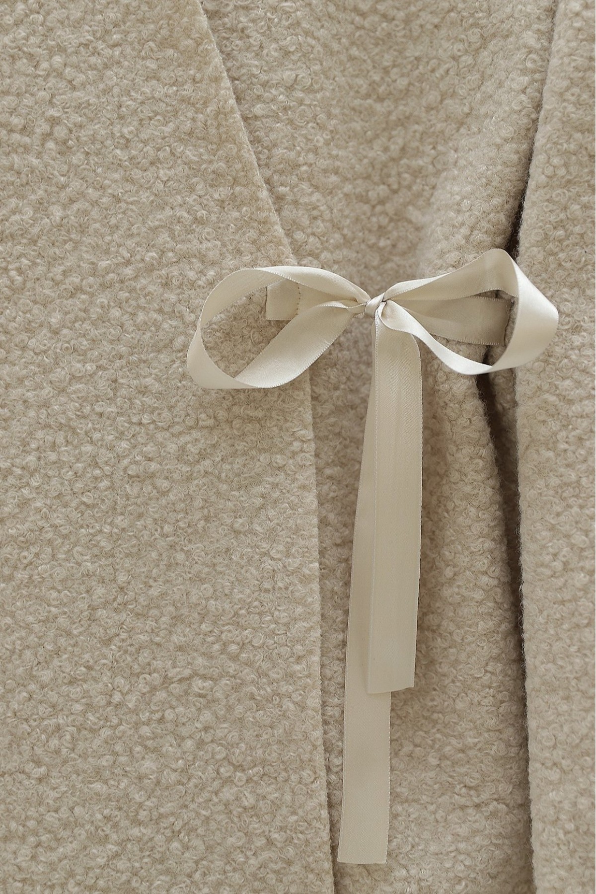 Yandan Bağlamalı Buklet Kimono -Taş