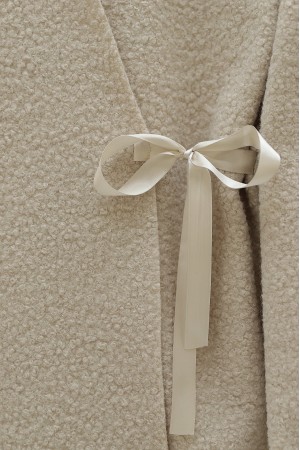 Yandan Bağlamalı Buklet Kimono -Taş