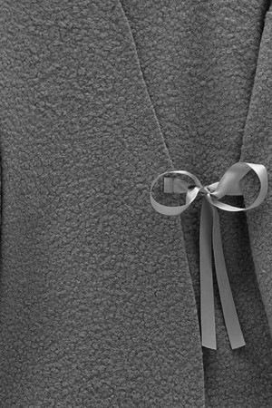 Yandan Bağlamalı Buklet Kimono  -Füme