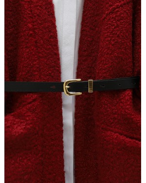 Cepli Balon Kol Oversize Buklet Ceket -Bordo