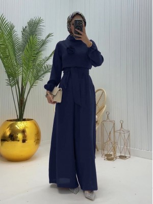 Dik Yaka Kemerli Güllü Tulum  -Laci