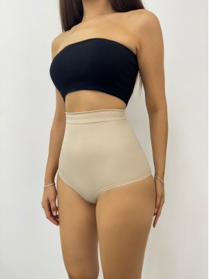 Silicone Long Waist Slip Corset -Cream color