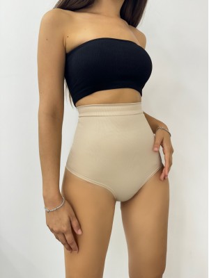 Silicone Long Waist Slip Corset -Cream color