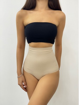 Silicone Long Waist Slip Corset -Cream color