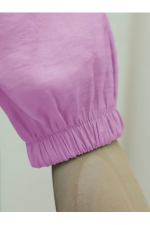 Tunnel Laced Buttoned Shirt Blouse -Pink