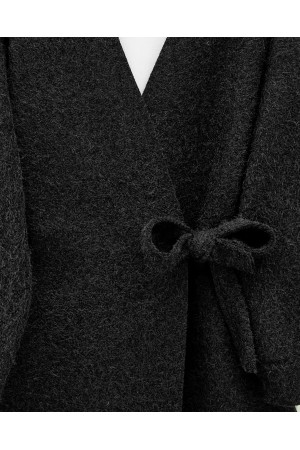 كيمونو ملتحي  برباط جانبي -أسود