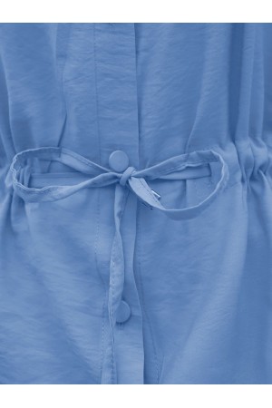 Tunnel Laced Buttoned Shirt Blouse -Baby Blue