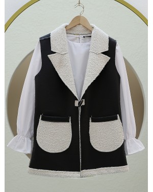 سترة من القطيفة بجيب مزدوج من لامب -أبيض