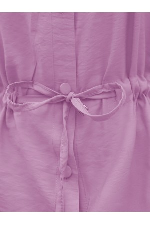 Tunnel Laced Buttoned Shirt Blouse -Pink