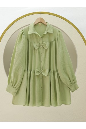 قميص بقطعة مفصلة من القوس الأمامي  -بحري