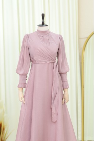 Dik Yaka Yandan Bağlamalı Janjanlı Abiye -G.Kurusu