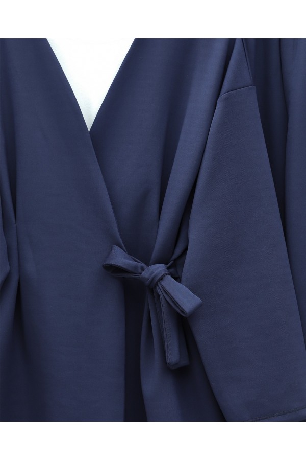 Beli Çift Bağlamalı Scuba Kimono Takım  -Laci