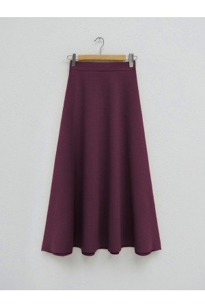 İthal Likralı Krep Kumaş Kiloş Çan Etek   -Bordo