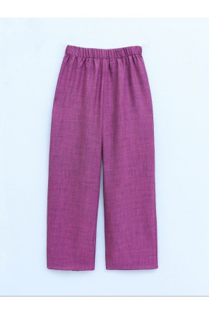 Double Suit with Elastic Sleeves and Lacing Detail   -Fuchsia