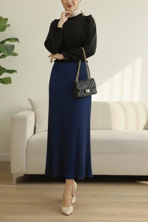 Beli Lastikli Pliseli Kalem Etek -Laci