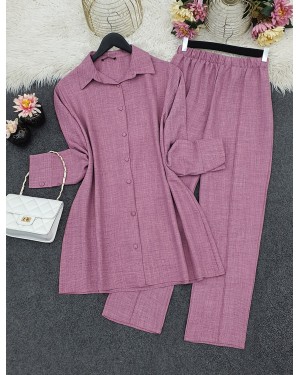 Top Düğme Gömlek Pantolonlu Takım -G.Kurusu