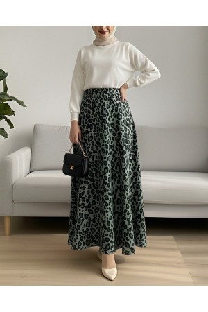 Leopar Desenli Scuba Etek -Çağla Y.