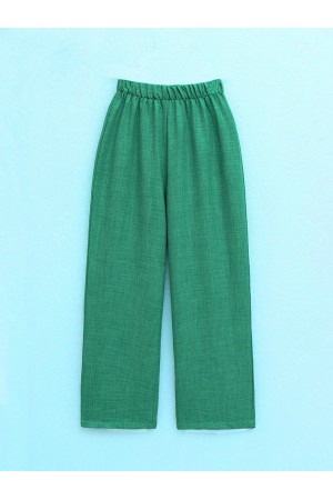 Double Suit with Elastic Sleeves and Lacing Detail   -Green