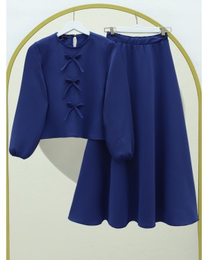 Önü Fiyonk Detaylı Etekli Scuba Takım -Laci