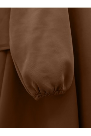 Scuba Suit with Bow Detail and Skirt -Brown