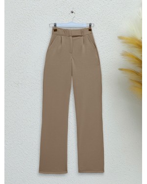 Lycra Trousers with Velcro Waist -Mink color