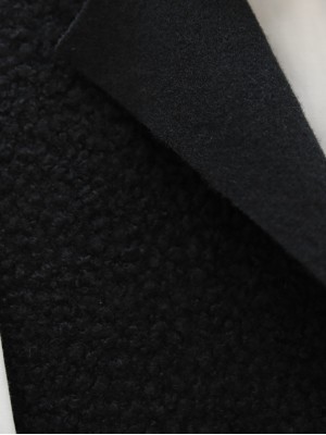 Düğmeli Çift Cepli Buklet Yelek -Siyah