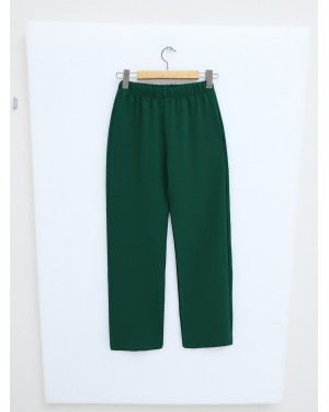 Hakim Yaka Önü Taş Detaylı Pantolonlu Takım -Zümrüt
