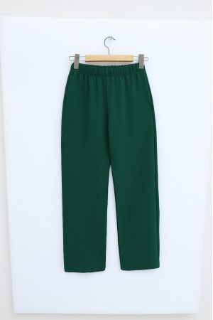 Judge Collar Front Stone Detailed Trousers Suit -Emerald