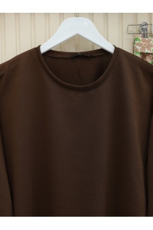 الأزهار منقوشة مربوط بدلة مزدوجة  -بنى