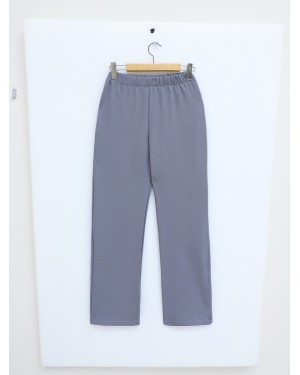 Hakim Yaka Önü Taş Detaylı Pantolonlu Takım -Gri