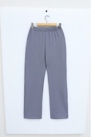 Hakim Yaka Önü Taş Detaylı Pantolonlu Takım -Gri