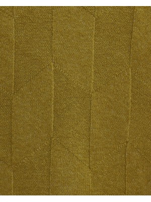 Yuvarlak Yaka Salaş Desenli Triko Kazak -Yağ Yeşili