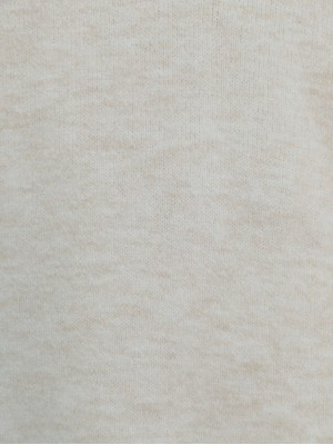 Yuvarlak Yaka Balon Kol Salaş Triko Kazak  -Taş