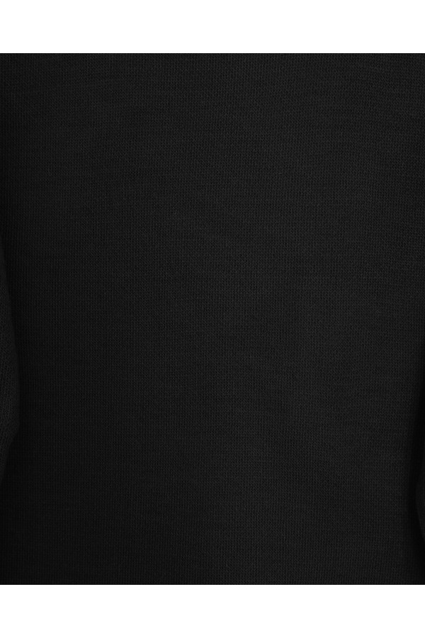 Half-Turtleneck Knitwear Suit with Cross-Button Collar -Black