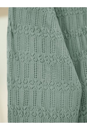 Ajurlu  Desenli Baharlık Hırka   -Mint