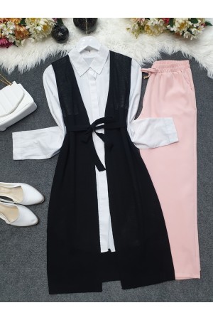  Mesh Spring Cardigan  -أسود