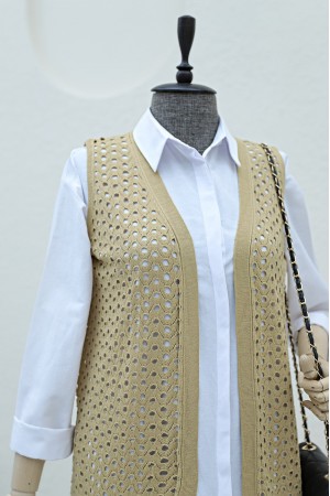 Ajurlu Yelek  -Vizon