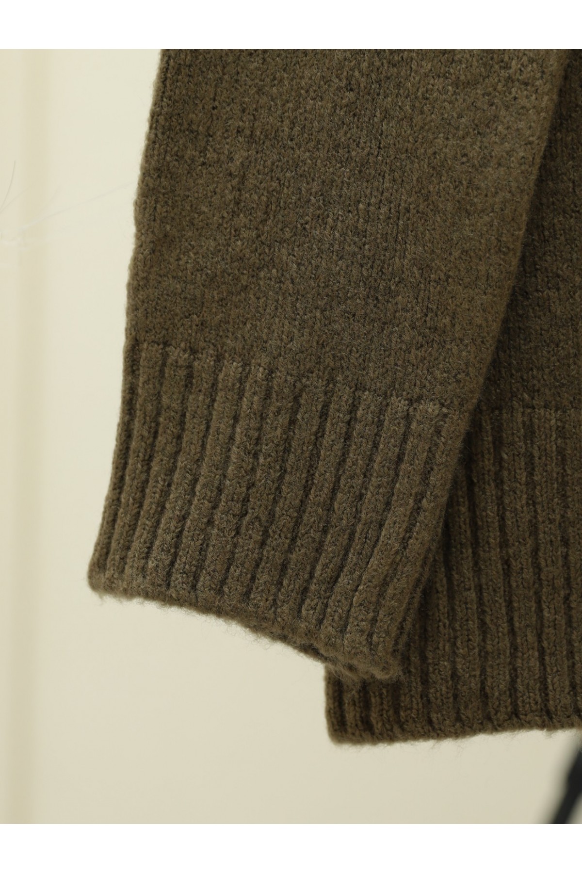 Crew Neck Skirted Ribbed Casual Knitwear Sweater - Soil