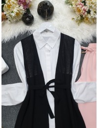 Fileli Baharlık Hırka  -Siyah