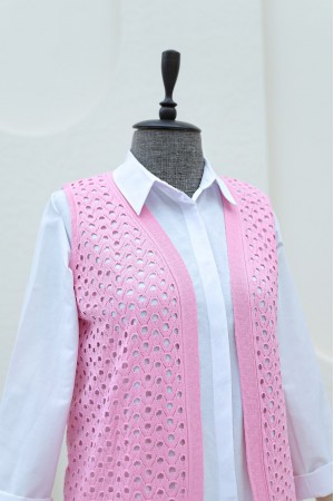 Ajurlu Yelek  -Pembe