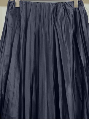 Beli Lastikli Saten Kraş Etek  -Füme