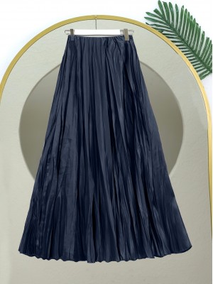 Beli Lastikli Saten Kraş Etek  -Laci