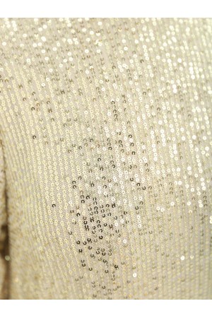 Eteği Dikişli Kemerli Abiye -Altın