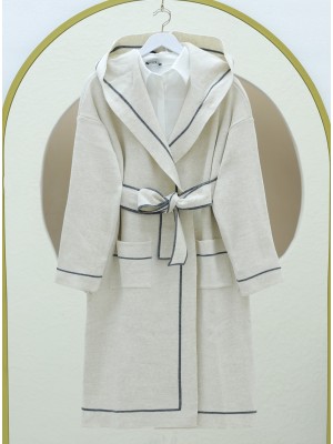 Double Pocket Hooded Knitted Cardigan -Ecru