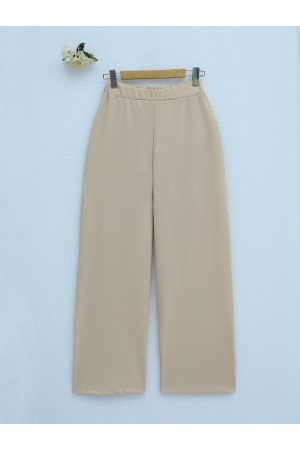 بنطلون قماش مستورد بأرجل واسعة -لون السلمون