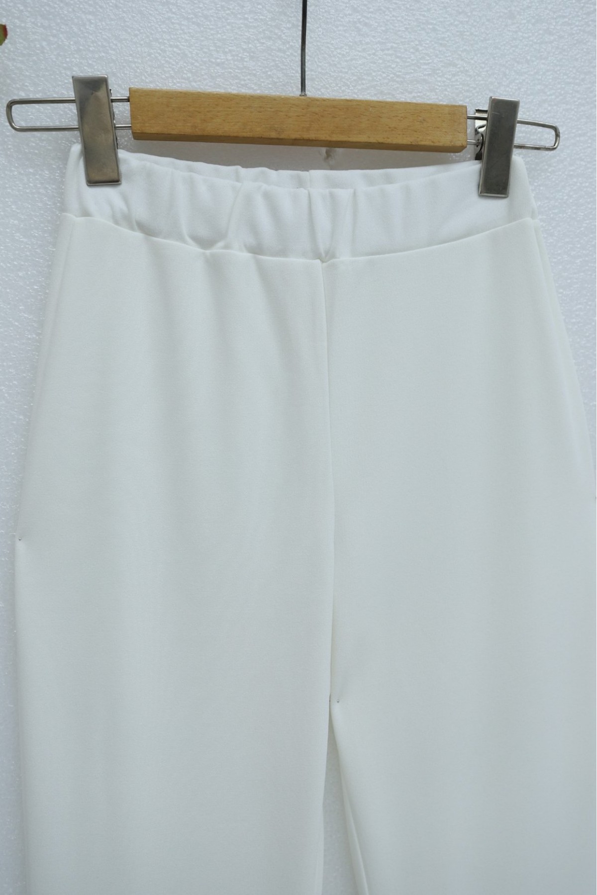 Imported Fabric Flared Trousers -White