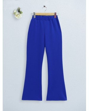 İthal Kumaş İspanyol Paça Pantolon  -Saks