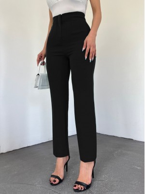 Zra Pileli Havuç Pantolon -Siyah